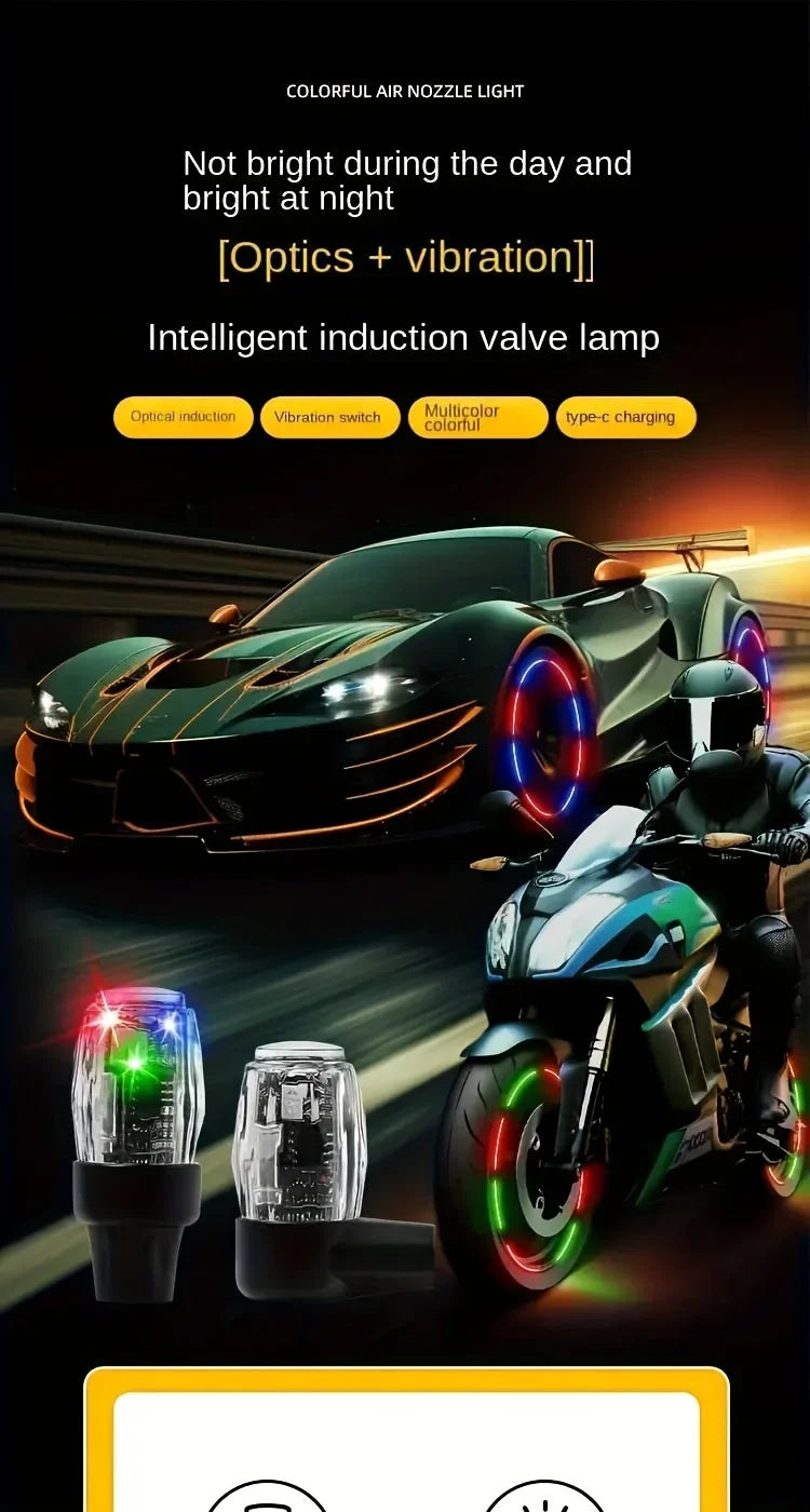 Car wheel hub light, electric bike, motorcycle tire air nozzle light, children's wheel, mountain bike, flashing light