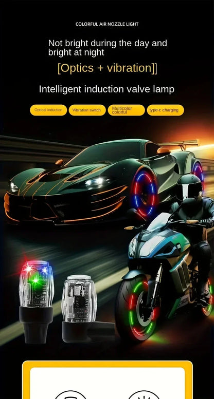 Car wheel hub light, electric bike, motorcycle tire air nozzle light, children's wheel, mountain bike, flashing light
