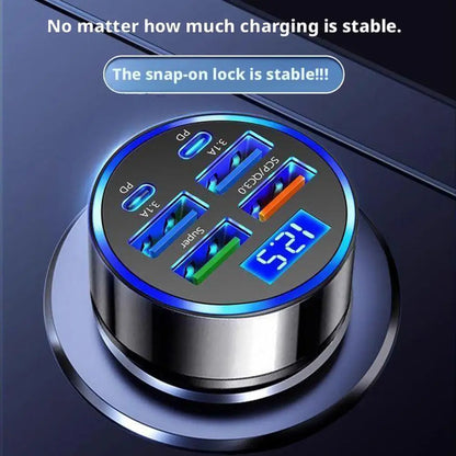 Fast Charging Car Phone Charger Adapter 4 Ports USB Car Charger Type C PD Quick Charge 3.0 Car Charger