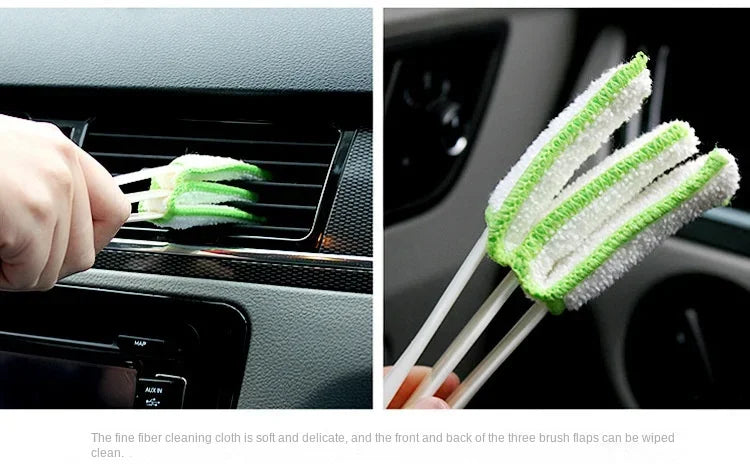 Car Air Conditioner Vent Brush Microfibre Car Grille Cleaner Auto Detailing Blinds Duster Car Cleaning Brush Interior Accessori