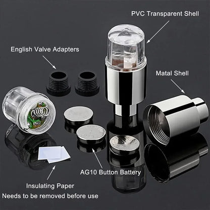 4Pcs/Set Wheel Lights Car Wheel Tire Air Valve Stem LED Light Cap Cover Auto Accessories for Bike Car Motorcycle Waterproof