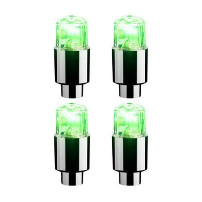 4Pcs/Set Wheel Lights Car Wheel Tire Air Valve Stem LED Light Cap Cover Auto Accessories for Bike Car Motorcycle Waterproof