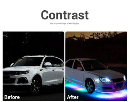 Car Underglow Neon LED Lights for Chassis Strip Light Under Car floor Lighting Auto Atmosphere Lamp Underlights RGB Colorful