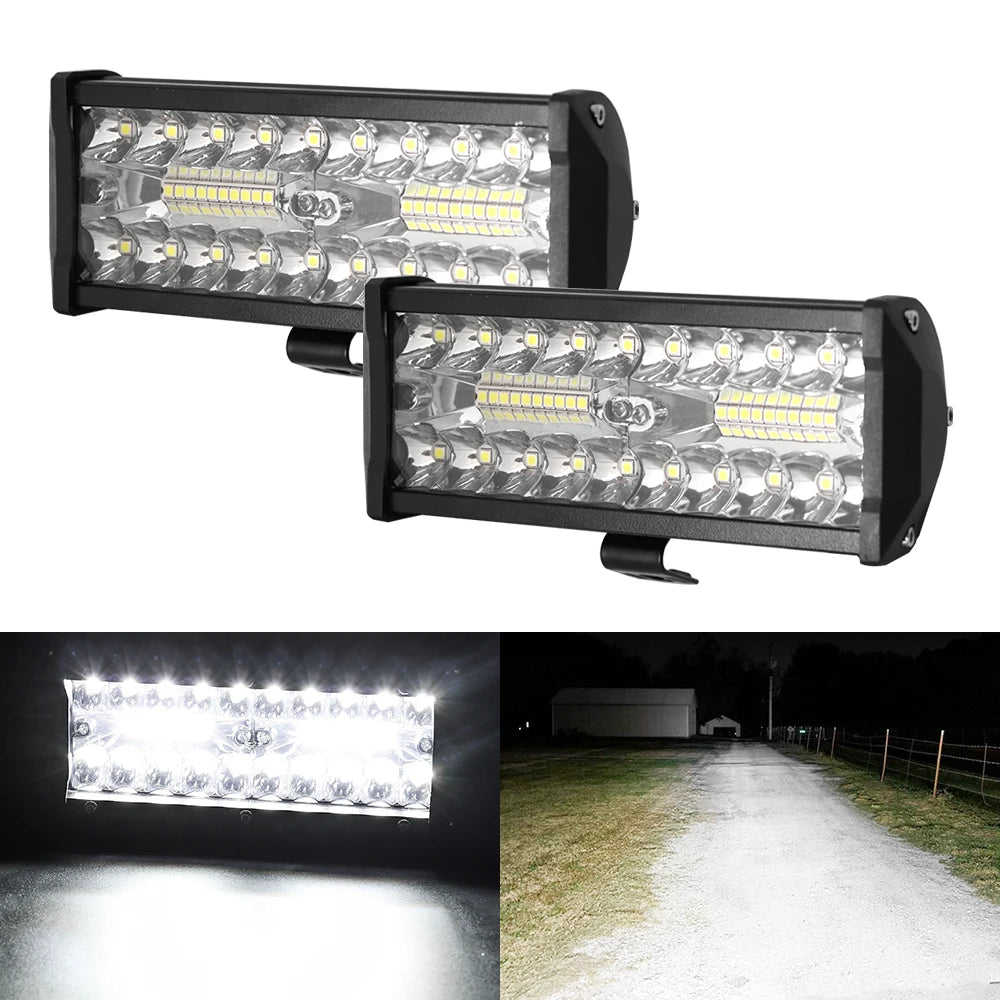 Car LED Light Bar Work Light 12V Offroad 4x4 Spotlight Fog Lamp For Truck Farm Tractor Boat SUV ATV Light Bar Auto Accessory