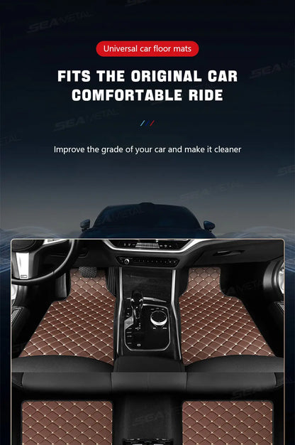 SEAMETAL 4Pcs Car Floor Mat Full Set Universal Non-Slip Auto Carpet Waterproof All-Weather Car Mat Anti Scratch Cargo Liner