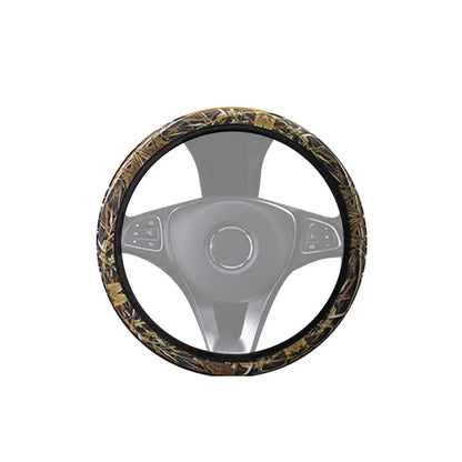 Camouflage Steering Wheel Covers Universal Anti-slip Stretchy D Round Shape 38CM Protective Cover Car Interior Accessories