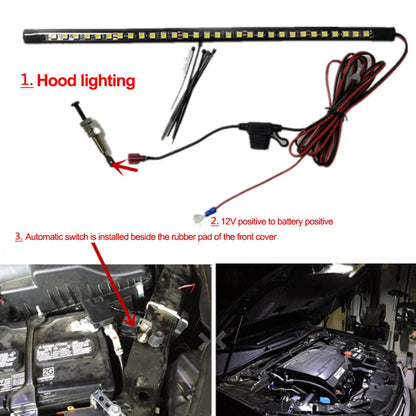 White Under Hood LED Lights For Car Hood Light Kit With Automatic On/off-Universal Fits Any Vehicle Car Hood Light 36cm