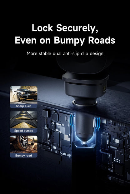 Baseus Car Charger 60W 100W 30W 240W 4 ports Built in Dual Retractable Cable PD Fast Charging USB Type-C Car Phone Charger