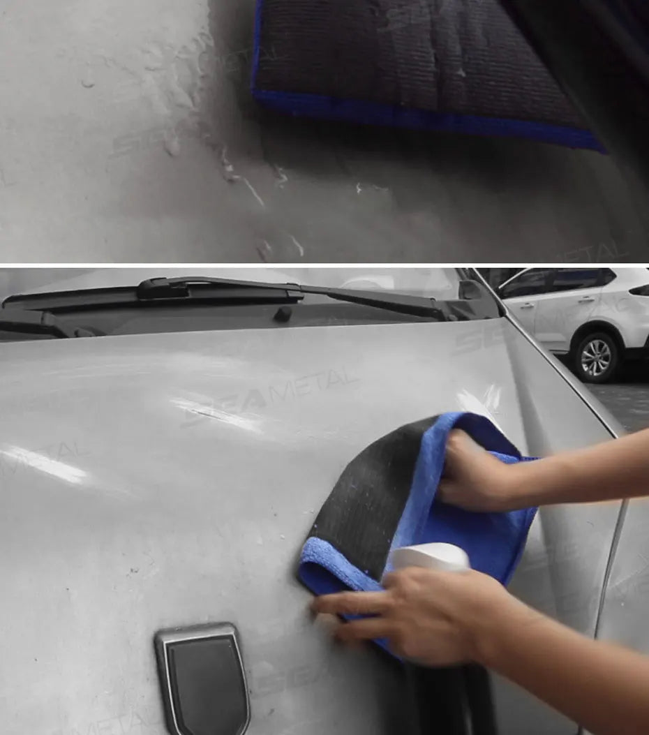 SEAMETAL Car Detailing Cleaning Towel Magic Clay Cloth Absorbent Rag with Blue Clay Bar Towel Deeply Remove Stains Washing Tool