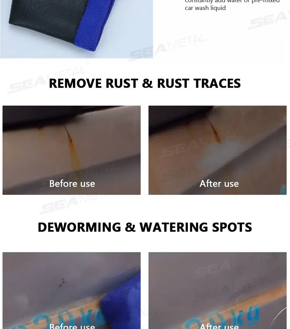 SEAMETAL Car Detailing Cleaning Towel Magic Clay Cloth Absorbent Rag with Blue Clay Bar Towel Deeply Remove Stains Washing Tool