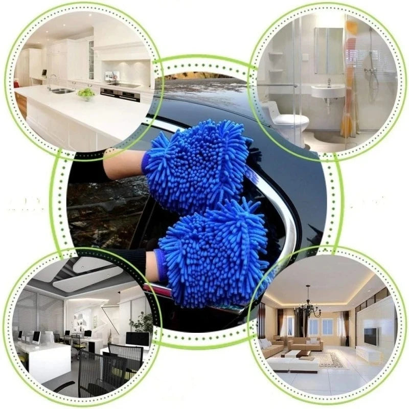 1/3/5PCS Car Detailing Wash Gloves Double Sided Multifunction Gloves Motorcycle Wash Tools Care Cleaning Car Accessories