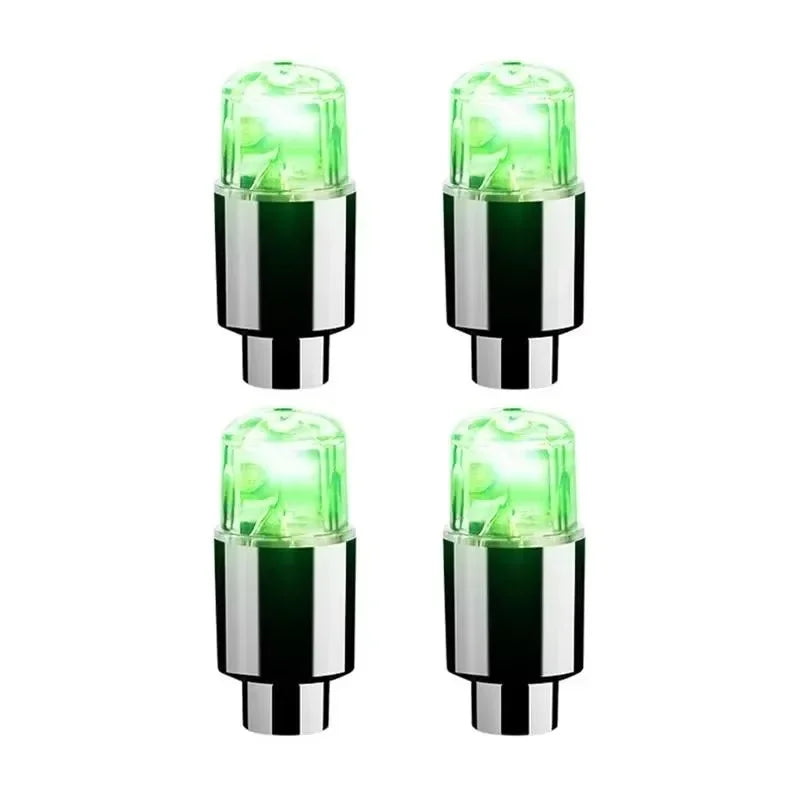 4Pcs/Set Wheel Lights Car Wheel Tire Air Valve Stem LED Light Cap Cover Auto Accessories for Bike Car Motorcycle Waterproof
