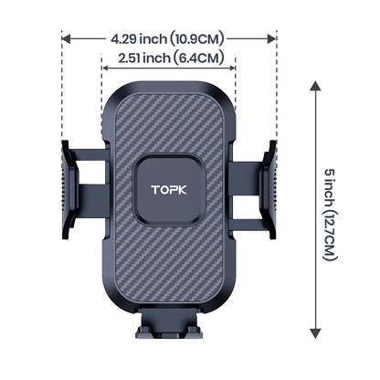 Car Phone Holder Mount,TOPK Upgrade Auto Locking Universal Phone Stand Holder with Hook Clip for Car Air Vent for iPhone Samsun