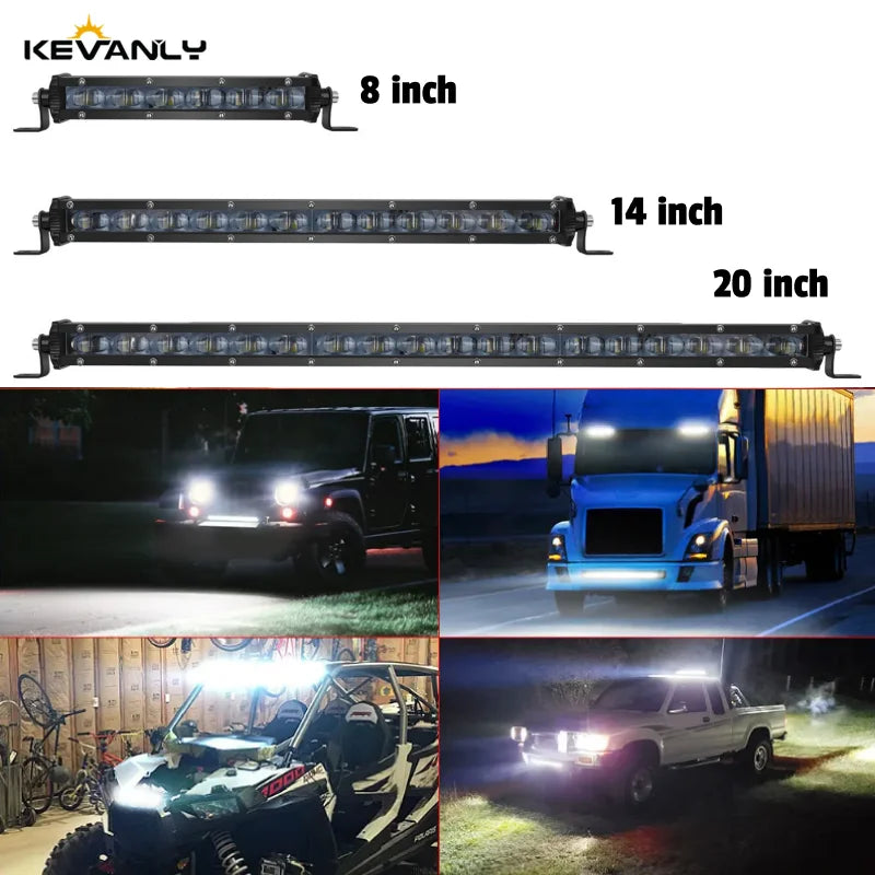 8/14/20" 12-24V Spotlight LED Light Bar Offroad Slim Barra LED Work Light Bar for Truck Atv Car Driving Fog Light Accessories