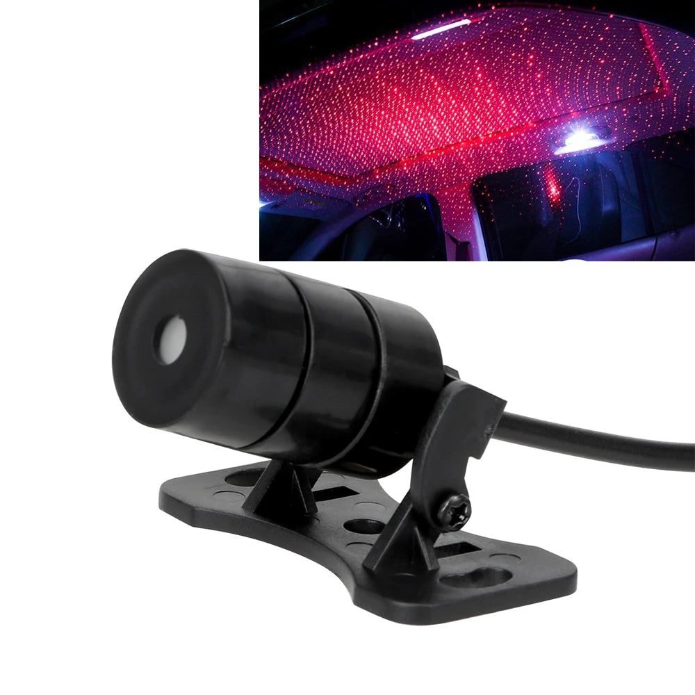 Interior Modification Car Star Lights Interior Decorative Light DJ Music Sound Lamp Car Roof Light Starry Projection Spotlight