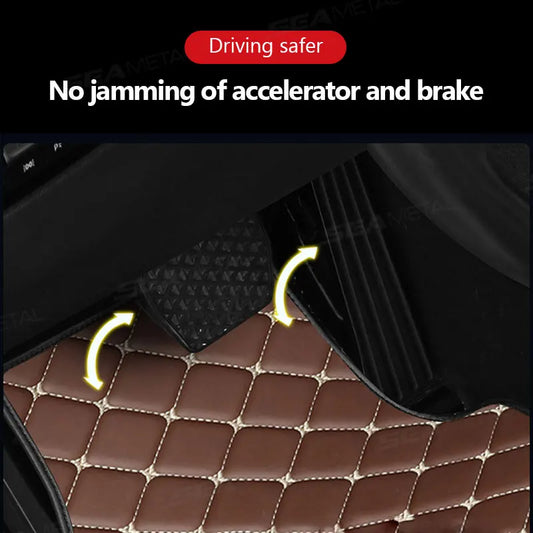 SEAMETAL 4Pcs Car Floor Mat Full Set Universal Non-Slip Auto Carpet Waterproof All-Weather Car Mat Anti Scratch Cargo Liner