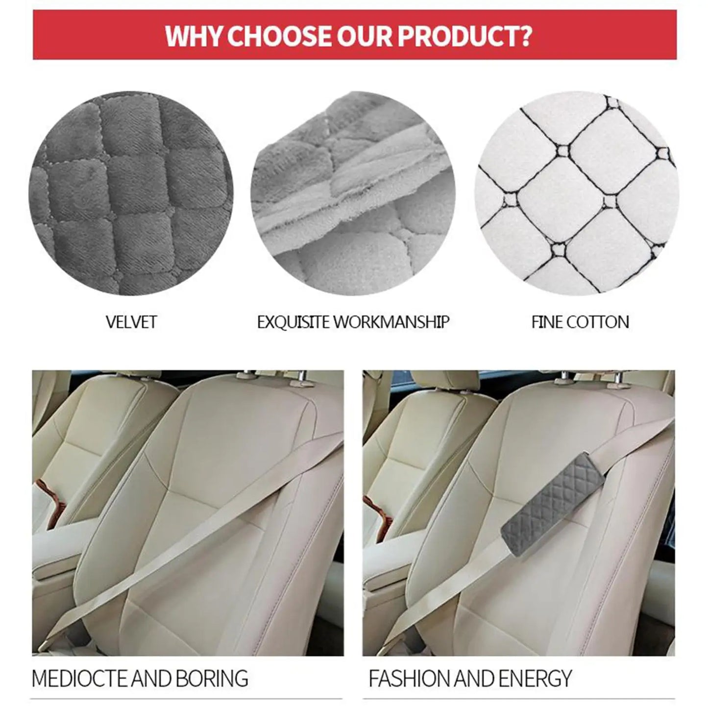 Car Seat Belt Cover Seatbelt Shoulder Pad Cushions Universal Safety Belt Shoulder Protection Comfortable Seat Belt Covers