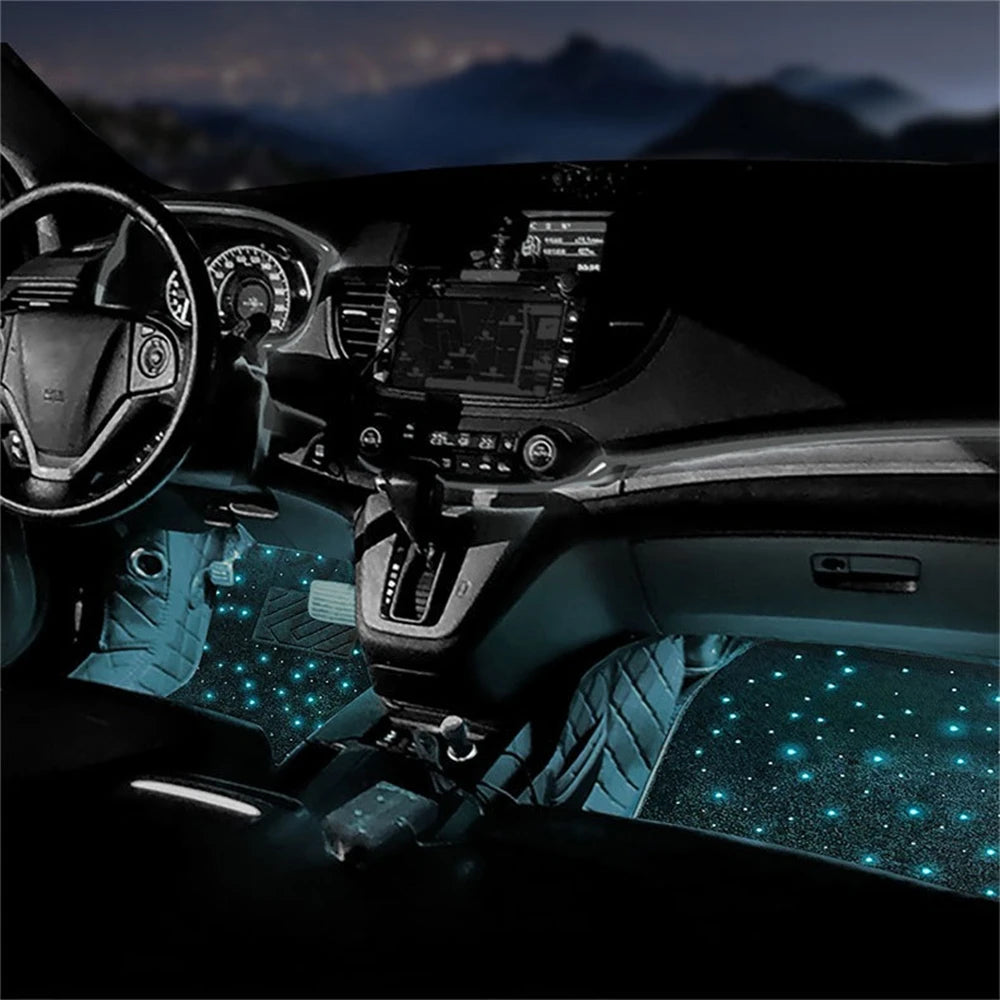 Star Light Car Floor Mats Interior Ambient Lighting LED Galaxy Light Up Car Mats Floor Carpet Starlights For Car