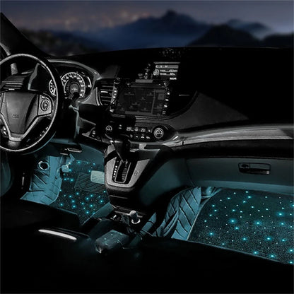 Star Light Car Floor Mats Interior Ambient Lighting LED Galaxy Light Up Car Mats Floor Carpet Starlights For Car