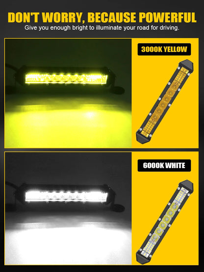 Led Bar for Car 4x4 Off Road Truck Driving Lights 12V 24V Fog Work Light 7 inch Single Row Lightbar UTV ATV SUV Boat Tractor