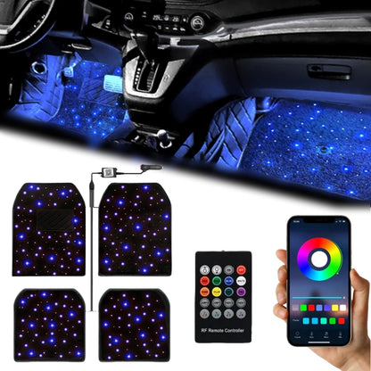 Star Light Car Floor Mats Interior Ambient Lighting LED Galaxy Light Up Car Mats Floor Carpet Starlights For Car
