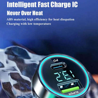 Quick Car Charger 12-24V Dual USB Type C 120W+PD20W For IPhone13 Pro Phone Car Fast Charging