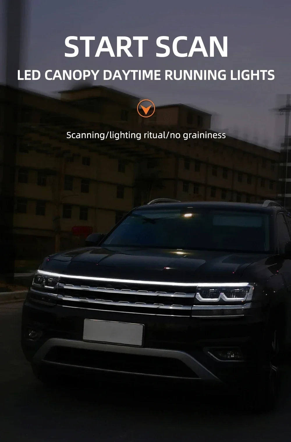 12V 120CM Car LED Daytime Running Light Bar Car Hood Light Bar Car Hood Trim Cover Light Bar Car Hood Ambient Light