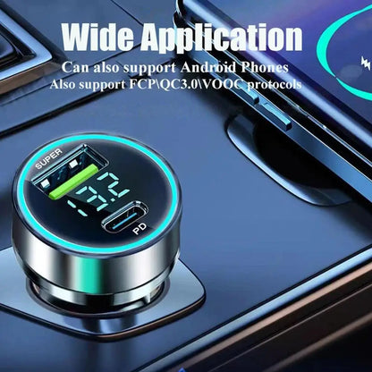 Quick Car Charger 12-24V Dual USB Type C 120W+PD20W For IPhone13 Pro Phone Car Fast Charging