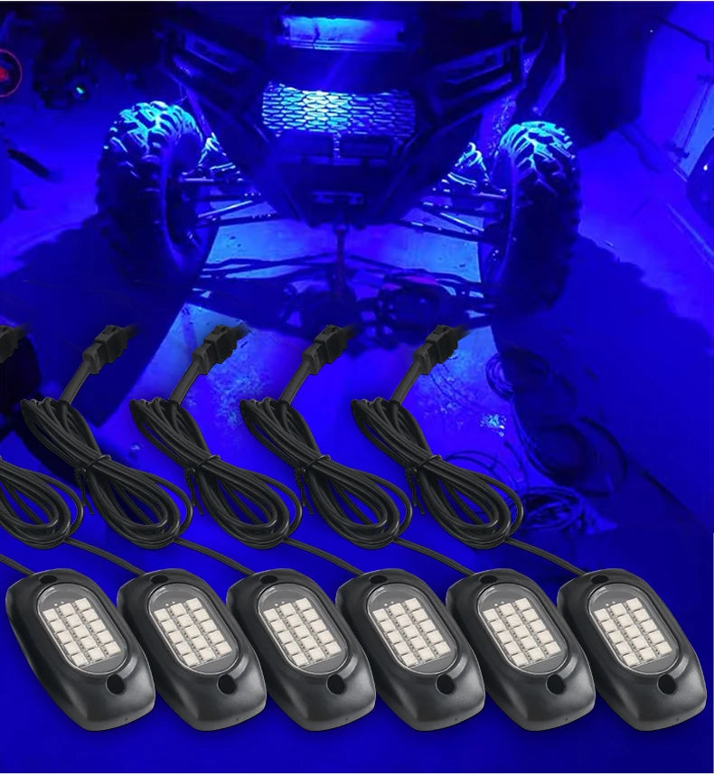 RGB Car Underglow Light LED Rock Light Multicolor Neon Bluetooth With RF APP Remote Controller For OffRoad Car Truck SUV ATV UTV