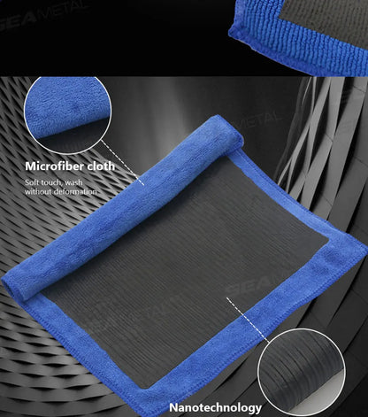 SEAMETAL Car Detailing Cleaning Towel Magic Clay Cloth Absorbent Rag with Blue Clay Bar Towel Deeply Remove Stains Washing Tool